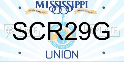 SCR29G Mississippi License Plate