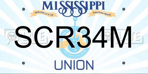 SCR34M Mississippi License Plate