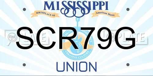 SCR79G Mississippi License Plate
