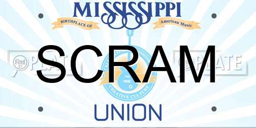 SCRAM Mississippi License Plate