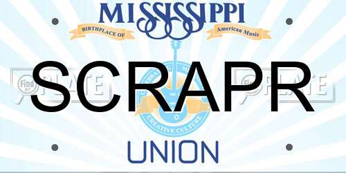 SCRAPR Mississippi License Plate