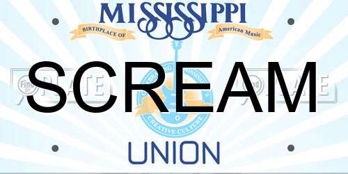 SCREAM Mississippi License Plate