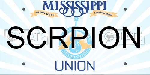SCRPION Mississippi License Plate