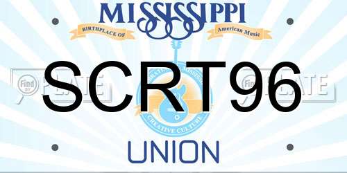 SCRT96 Mississippi License Plate