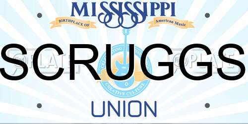 SCRUGGS Mississippi License Plate