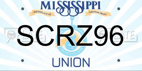 SCRZ96 Mississippi License Plate