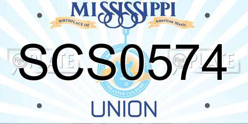 SCS0574 Mississippi License Plate