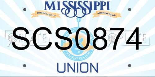 SCS0874 Mississippi License Plate