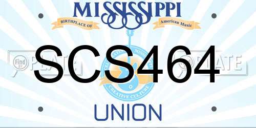 SCS464 Mississippi License Plate