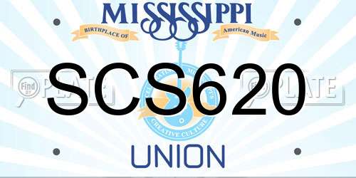 SCS620 Mississippi License Plate