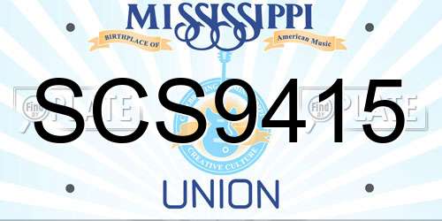 SCS9415 Mississippi License Plate