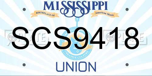 SCS9418 Mississippi License Plate