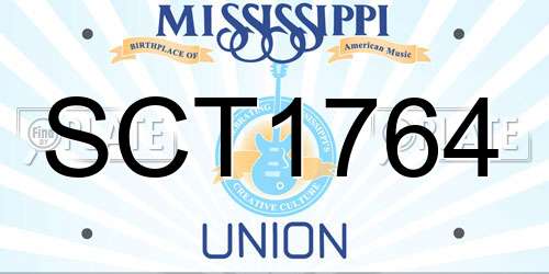 SCT1764 Mississippi License Plate