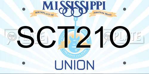 SCT21O Mississippi License Plate