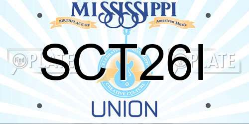 SCT26I Mississippi License Plate