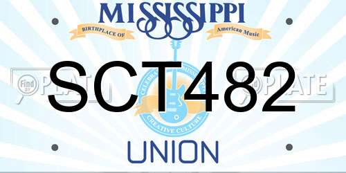 SCT482 Mississippi License Plate