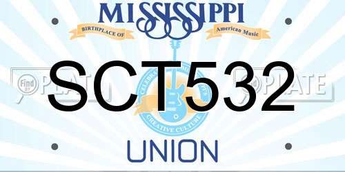 SCT532 Mississippi License Plate