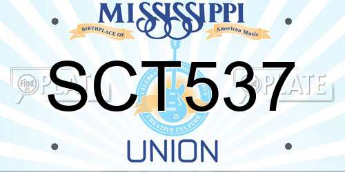 SCT537 Mississippi License Plate