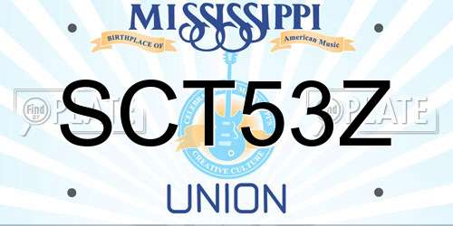 SCT53Z Mississippi License Plate