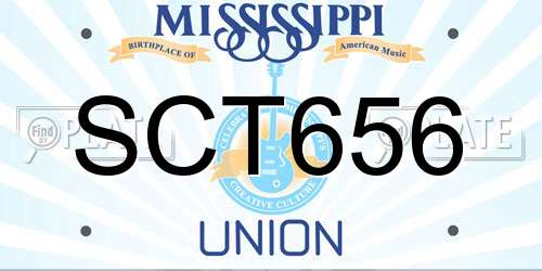 SCT656 Mississippi License Plate
