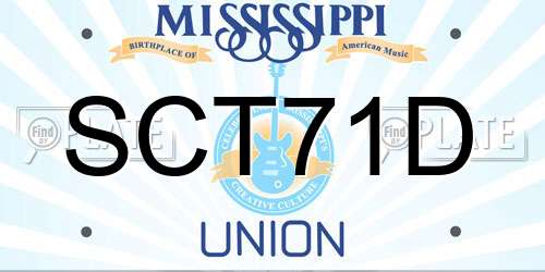 SCT71D Mississippi License Plate