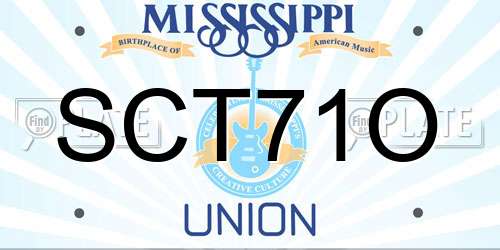 SCT71O Mississippi License Plate