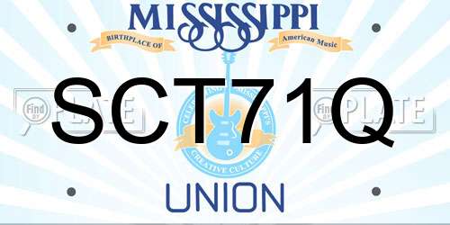 SCT71Q Mississippi License Plate