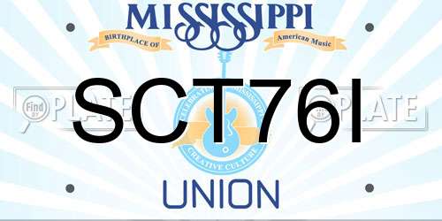SCT76I Mississippi License Plate