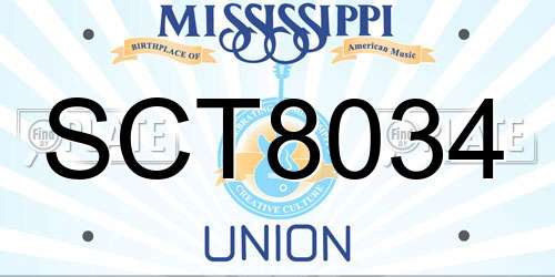 SCT8034 Mississippi License Plate
