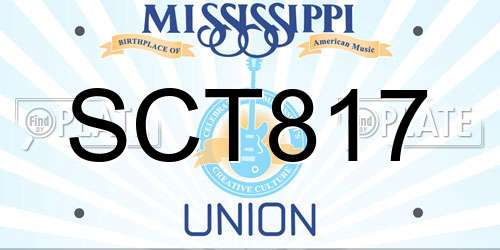SCT817 Mississippi License Plate