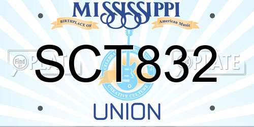SCT832 Mississippi License Plate
