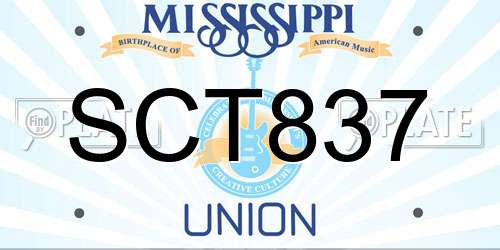 SCT837 Mississippi License Plate