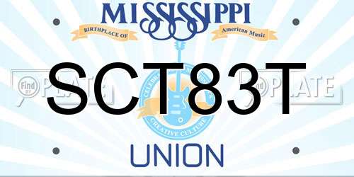 SCT83T Mississippi License Plate