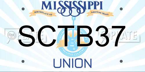 SCTB37 Mississippi License Plate