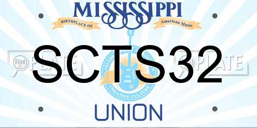 SCTS32 Mississippi License Plate