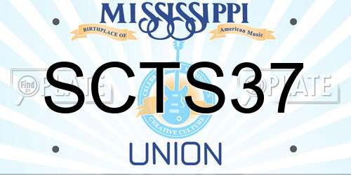 SCTS37 Mississippi License Plate