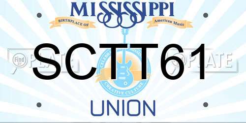 SCTT61 Mississippi License Plate