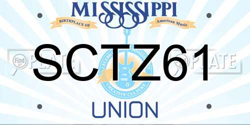 SCTZ61 Mississippi License Plate