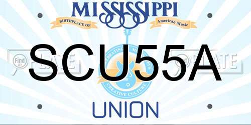 SCU55A Mississippi License Plate
