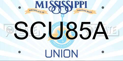 SCU85A Mississippi License Plate