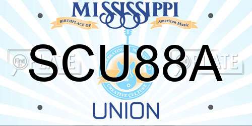 SCU88A Mississippi License Plate