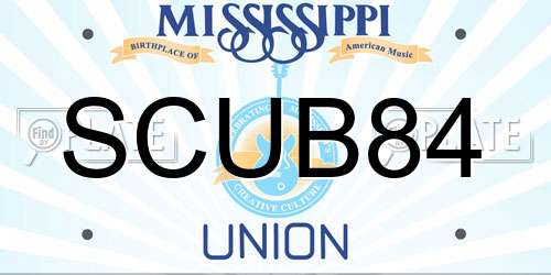 SCUB84 Mississippi License Plate