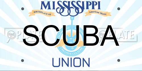 SCUBA Mississippi License Plate