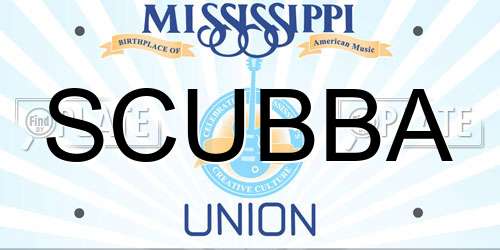 SCUBBA Mississippi License Plate