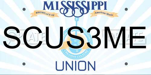 SCUS3ME Mississippi License Plate
