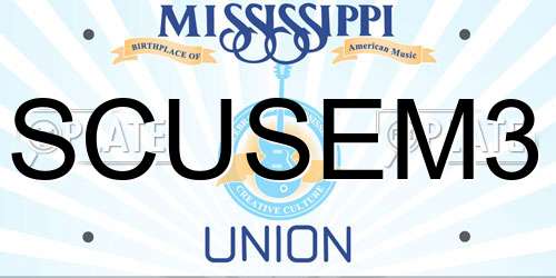 SCUSEM3 Mississippi License Plate