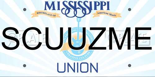 SCUUZME Mississippi License Plate