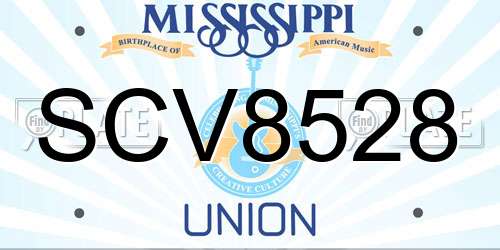 SCV8528 Mississippi License Plate