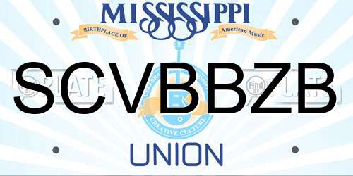 SCVBBZB Mississippi License Plate