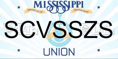 SCVSSZS Mississippi License Plate